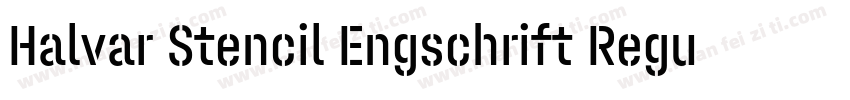 Halvar Stencil Engschrift Regular M字体转换